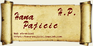 Hana Pajičić vizit kartica